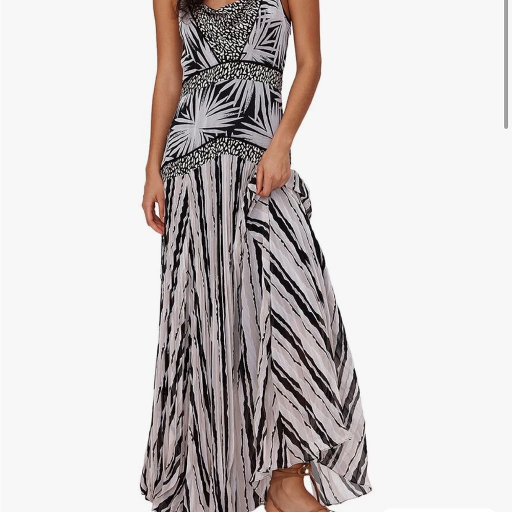 Diane Von Furstenberg Black and White Chiffon Maxi Dress - never worn